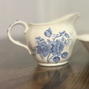 Vintage Alfred Meakin “Charlotte” Elegant Blue Floral Creamer